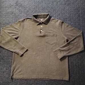 Croft & Barrow Gray 1/4 Button Down Long Sleeve Polo Shirt Men's Large